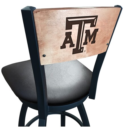 36 Blk Wrinkle Texas A&M Swivel Bar Stool,Laser Engraved Back